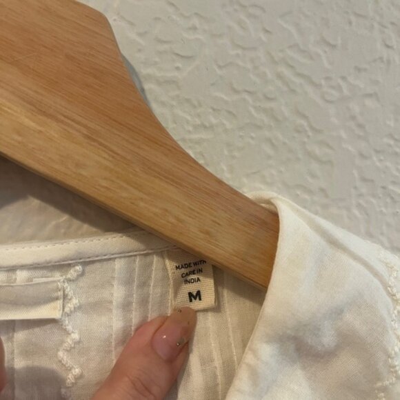 Doen White Lace Trim Blouse Size M - Picture 4 of 4